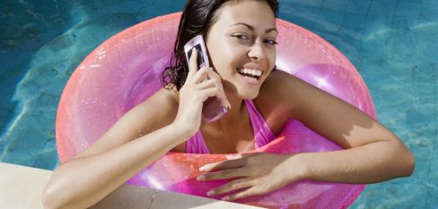 Lady calling pool maintenance team in Wollongong